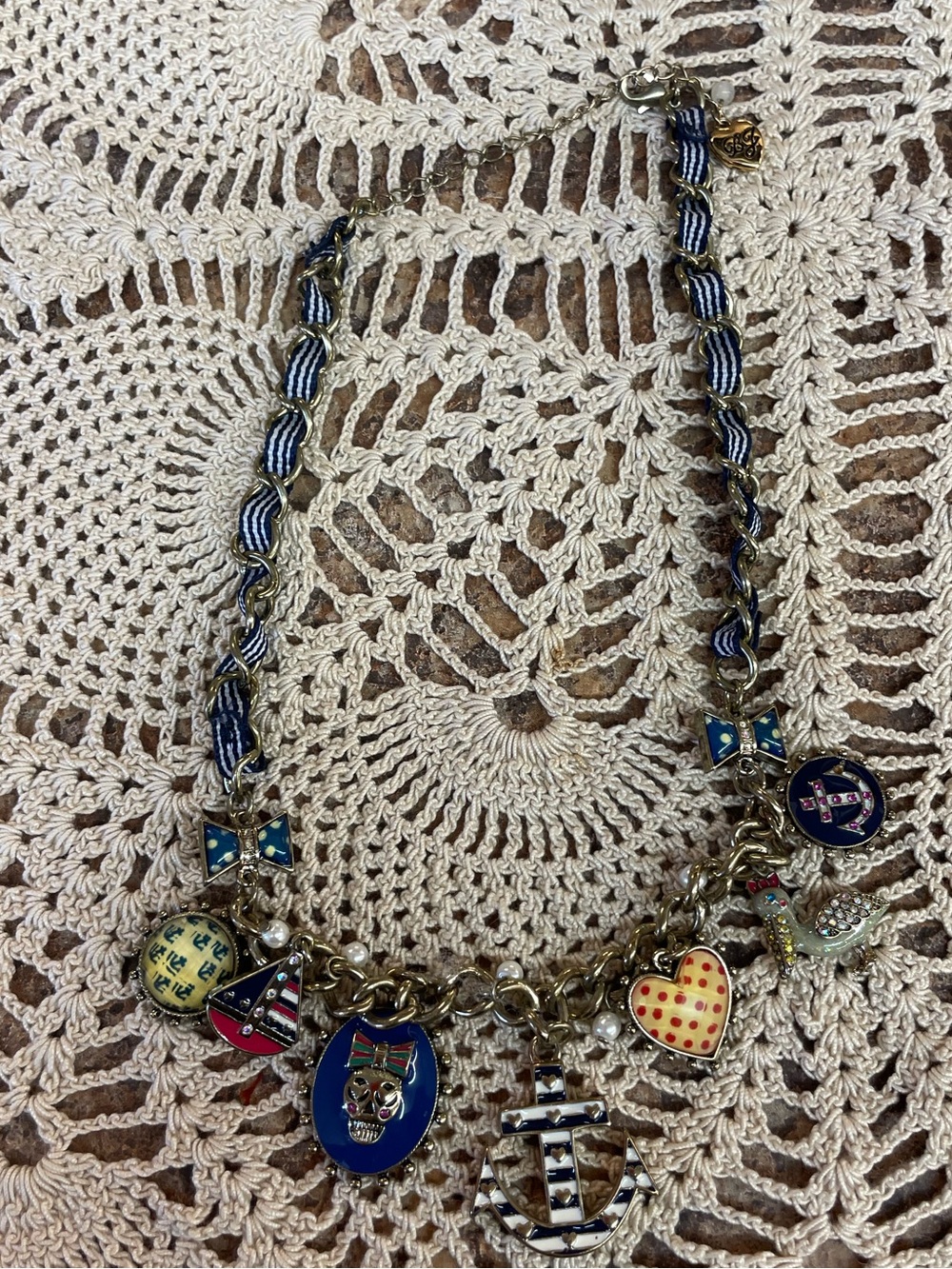 Betsey Johnson Ivy League Anchor Charm Necklace